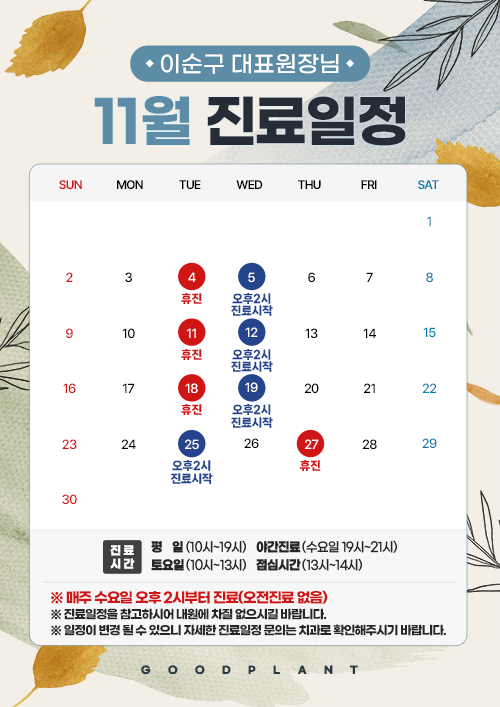 11월진료안내